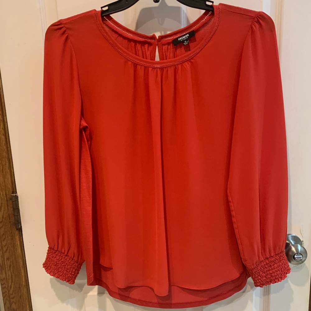 Women’s orange M blouse Premise Studio long sleeve